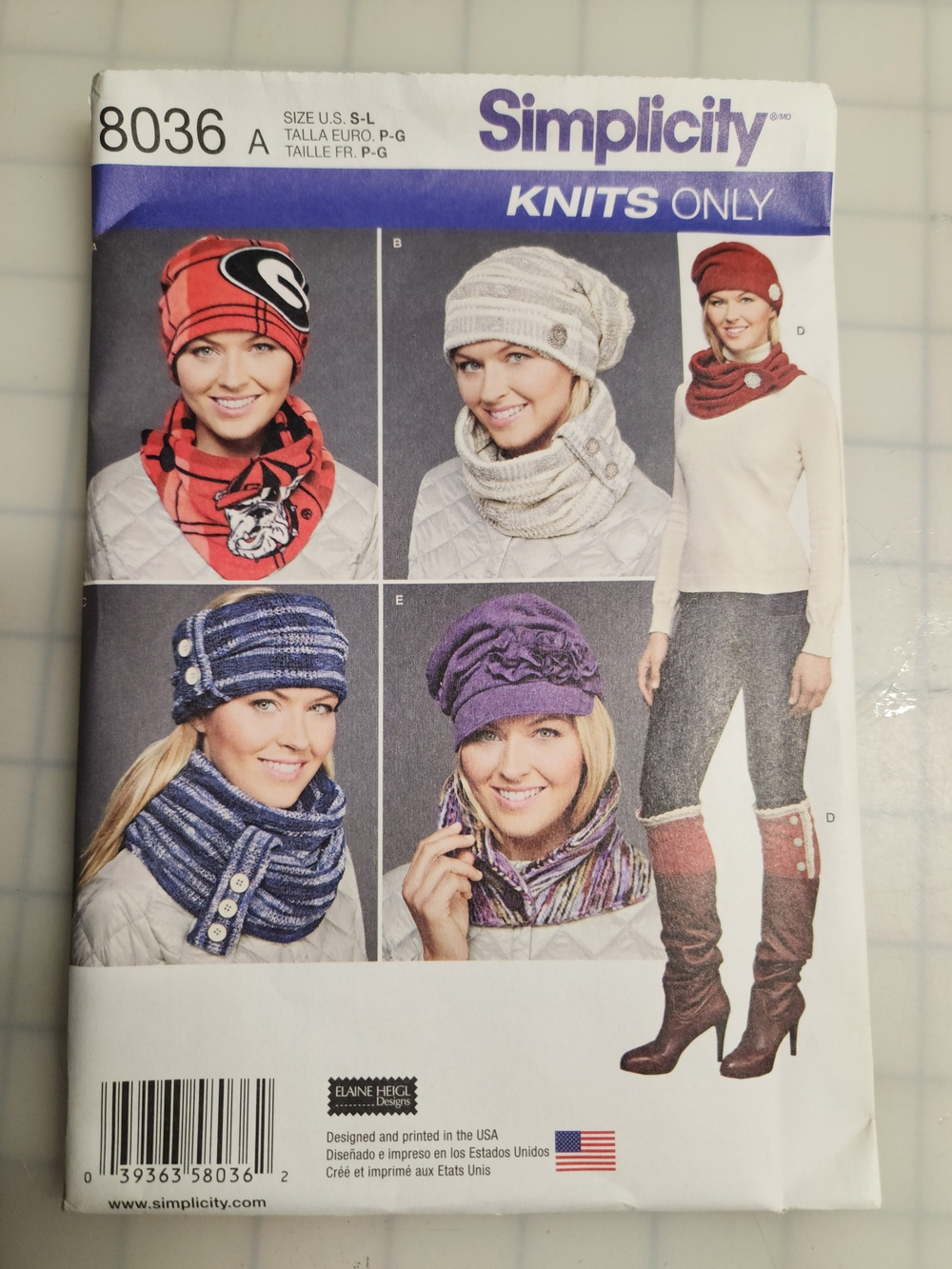 Simplicity Cold Weather Accessories Pattern 8036